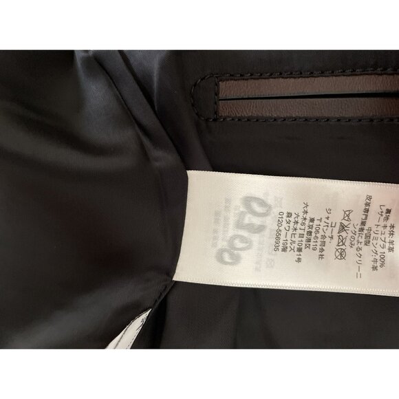 Coach Men's Washed Leather Stinger Moto Jacket Brown SIZE M MSRP $1500.00 - Picture 9 of 12